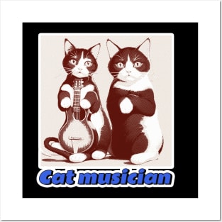 Cat Musician Posters and Art